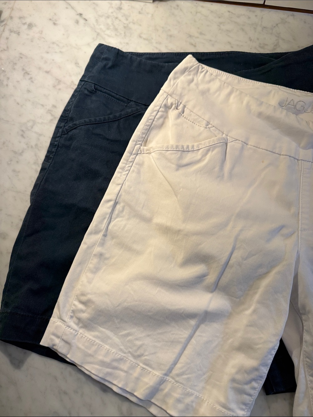 JAG Jean Shorts / PAIR Navy & White Khaki Style Shorts
